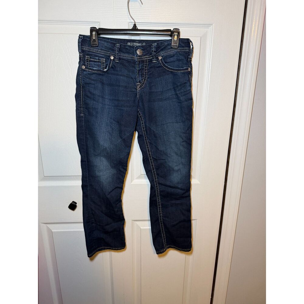 Silver Jeans Suki Capri Women's W28 Dark Wash Stretch Denim Jeans